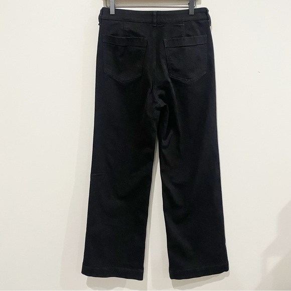 J CREW Black Wide-Leg Denim Trouser High-Rise Size 28 - Picture 8 of 13